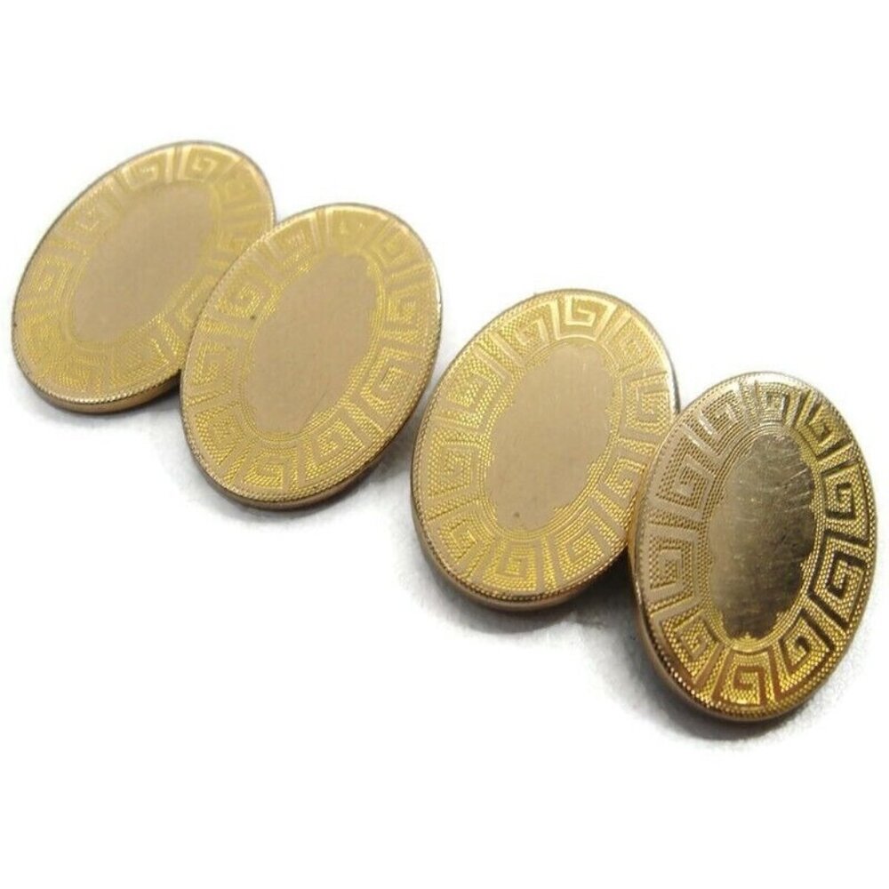 A & Z Gold Cufflinks 1/10 Gold Filled Wedding Tux Vintage